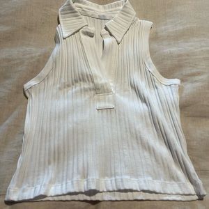 Helmut Lang cropped polo tank top white medium